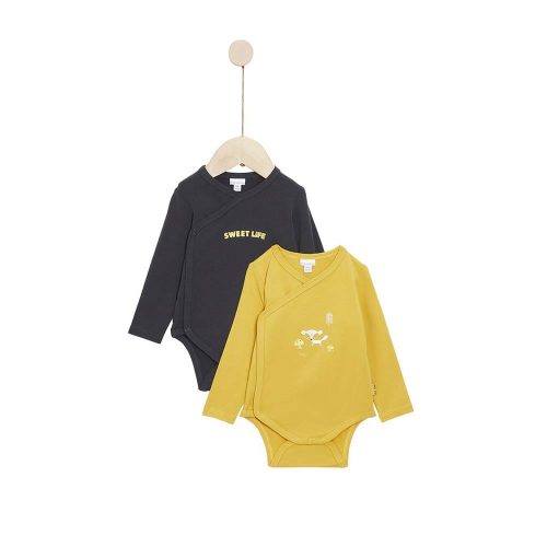 Lot de 2 Bodies Manches longues Golden Winter JAUNE P’tit bisou
