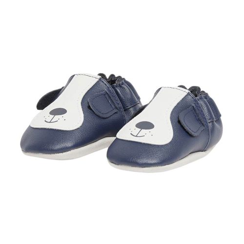 Chaussons Cuir BLEU P’tit bisou
