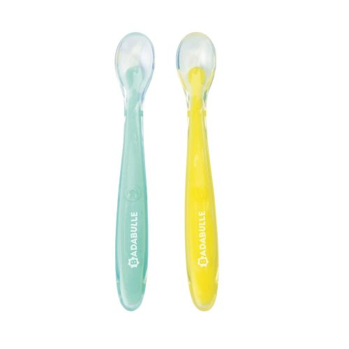2 Cuillères en silicone MULTICOLORE Badabulle