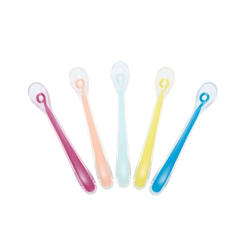 5 cuillères en silicone 1er âge Baby Spoons MULTICOLORE Babymoov