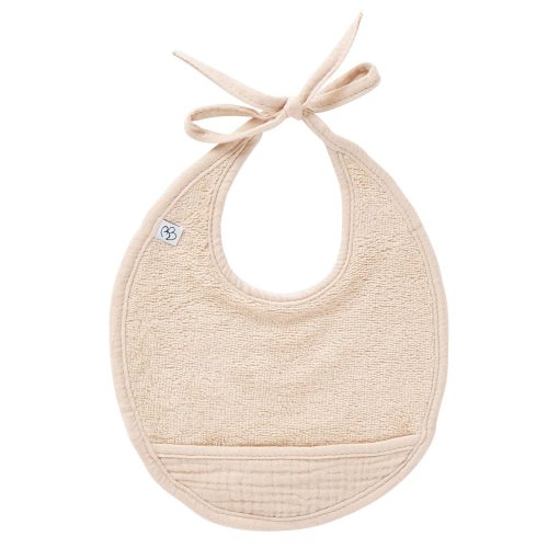 Bavoir naissance bi-matière Mix & Match BEIGE BB&Co