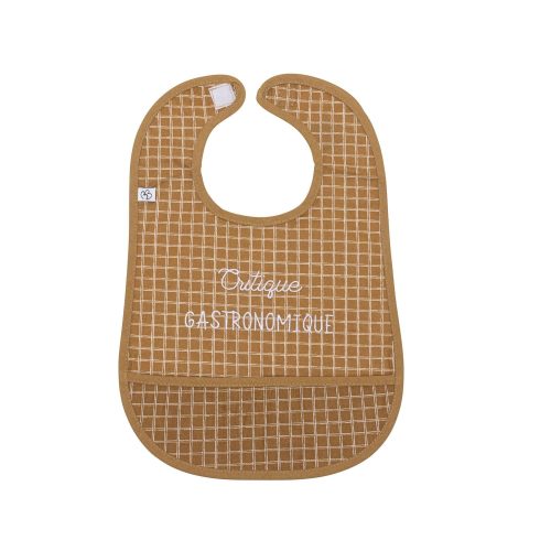 Bavoir coton enduit carreaux MARRON BB&Co