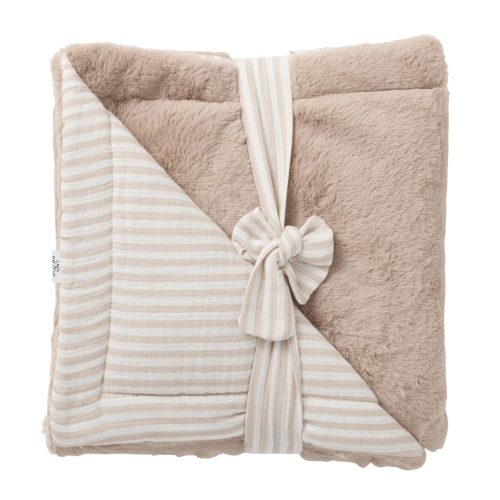 Couverture Luxe rayé fausse fourrure BEIGE BB&Co