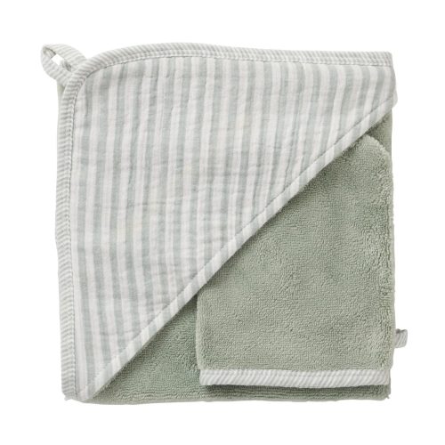 Cape de bain + gant rayé MULTICOLORE BB&Co