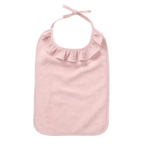 Grand bavoir en bambou et gaze de coton à volant ROSE BB&Co