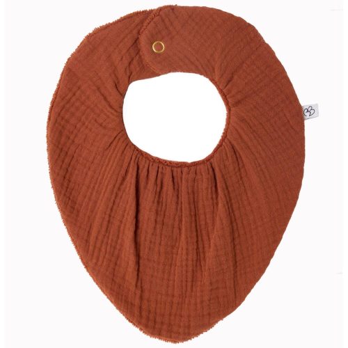 Bavoir-bandana réversible bambou gaze de coton MARRON BB&Co