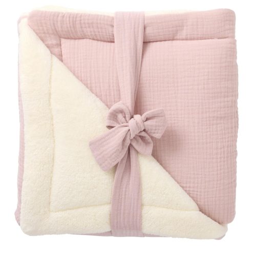Couverture peluche gaze & microfibre Mix&Match ROSE BB&Co