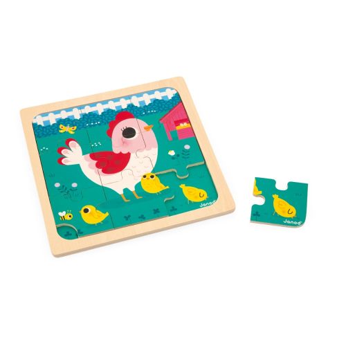 Puzzle poulette henriette MULTICOLORE Janod