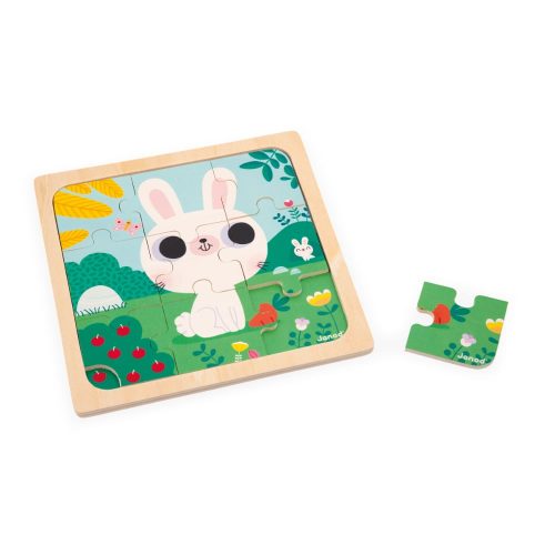 Puzzle lapin blanc MULTICOLORE Janod