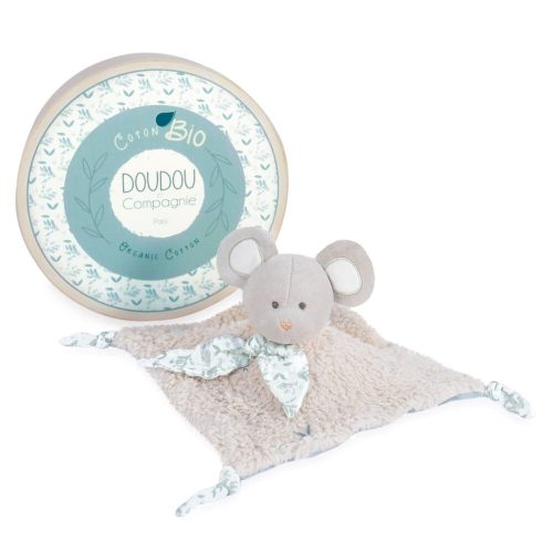 Doudou Souris en coton bio VERT Doudou & Compagnie