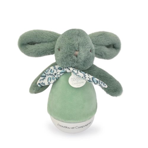 Peluche musicale Lapin Culbuto VERT Doudou & Compagnie