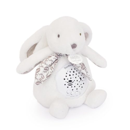 Veilleuse musicale Lapin Projection BLANC Doudou & Compagnie