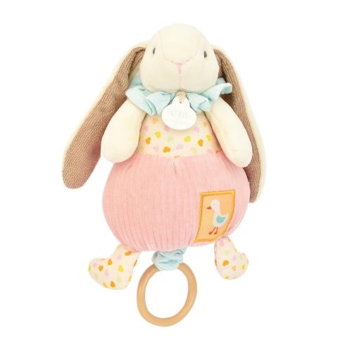 Peluche musicale lapin ciboulette ROSE Doudou & Compagnie