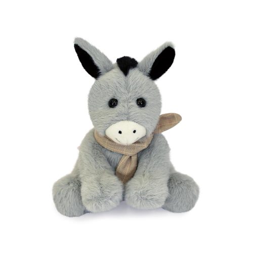 Peluche petit ane foulard GRIS Doudou & Compagnie