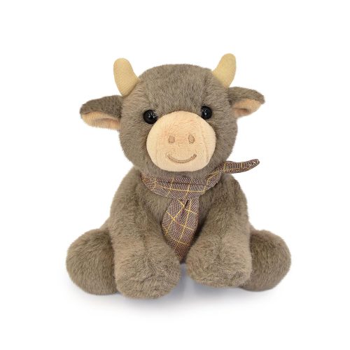 Peluche petite vache foulard MARRON Doudou & Compagnie