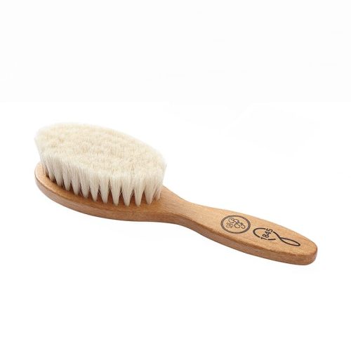 Brosse bébé en hêtre et soie de chèvre MARRON Le biberon Français