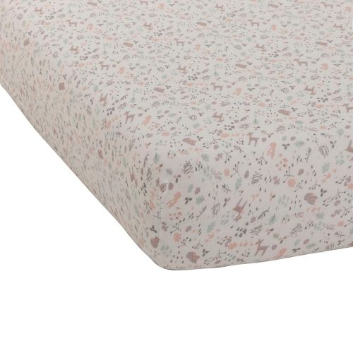 Drap housse jersey imprimé lilas MULTICOLORE Domiva
