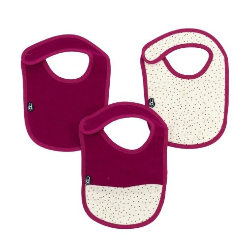 Lot de 3 bavoirs mousseline ROUGE Domiva
