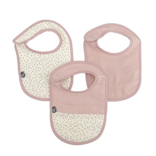 Lot de 3 bavoirs mousseline ROSE Domiva