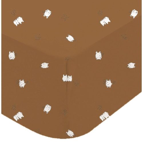 Drap housse jersey Imprime BEIGE Domiva