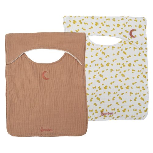 Lot de 2 bavoirs Encolure américaine BEIGE Domiva