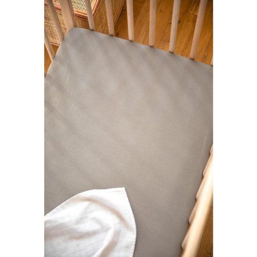 Drap housse Coton Bio jersey pour lit Bébé GRIS Kadolis
