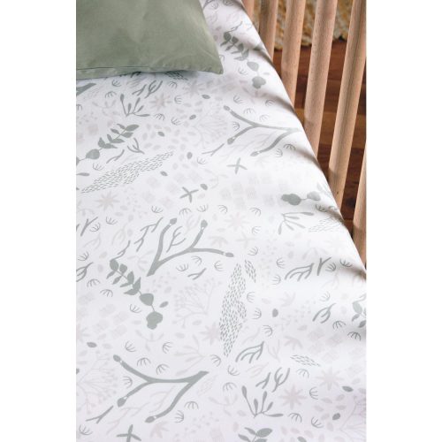 Drap housse Coton Bio pour Lit bébé Yukari Douceur VERT Kadolis