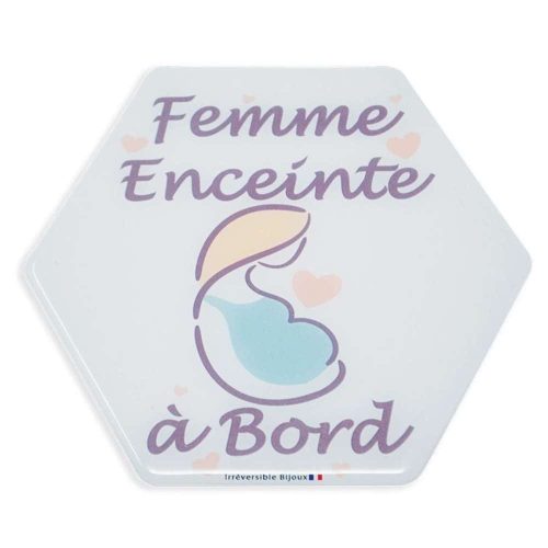 Adhésif « Femme enceinte à Bord  » BLANC Irréversible Bijoux