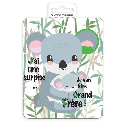 Carte à gratter annonce « Je vais être grand frère » GRIS Irréversible Bijoux