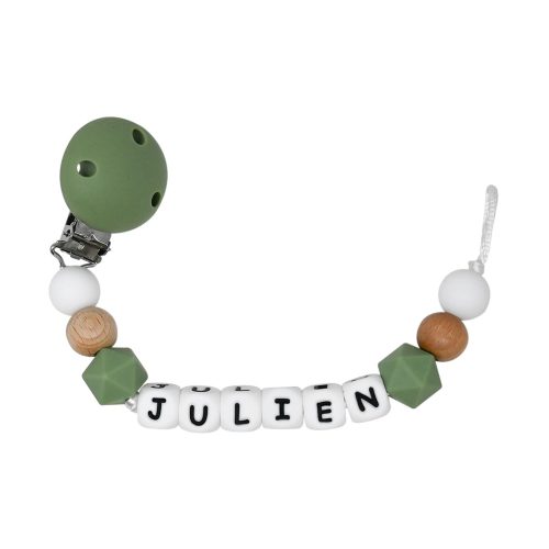 Attache-sucette silicone personnalisable VERT Irréversible Bijoux