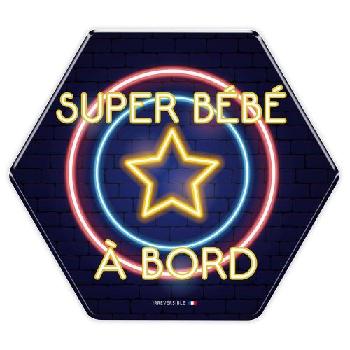 Adhésif « Bébé à Bord Captain America néon »  BLEU Irréversible Bijoux