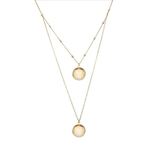 Bola de grossesse lisse double chaine JAUNE Irréversible Bijoux