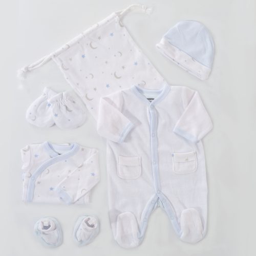 Kit Naissance 6Pcs Garçon BLEU Trois Kilos Sept