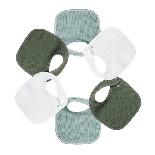 6 bavoirs nid d'abeille VERT Trois Kilos Sept