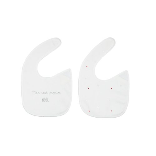 2 bavoirs de noël BLANC Trois Kilos Sept