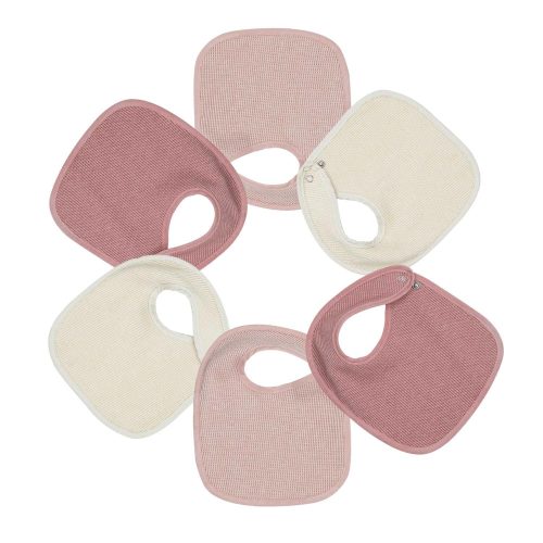 6 bavoirs nid d'abeille ROSE Trois Kilos Sept