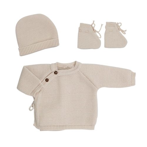 Lot Brassière + Bonnet + Chaussons BEIGE Trois Kilos Sept