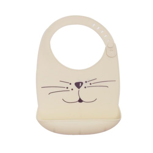 Bavoir Silicone BEIGE Trois Kilos Sept