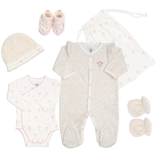 Kit naissance 6 pièces Fille BEIGE Trois Kilos Sept