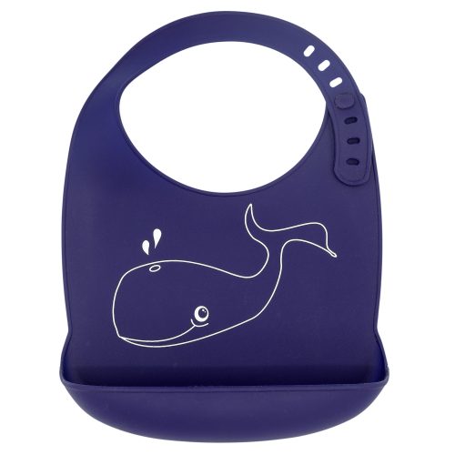 Bavoir en silicone Baleine et Nuage BLEU Trois Kilos Sept