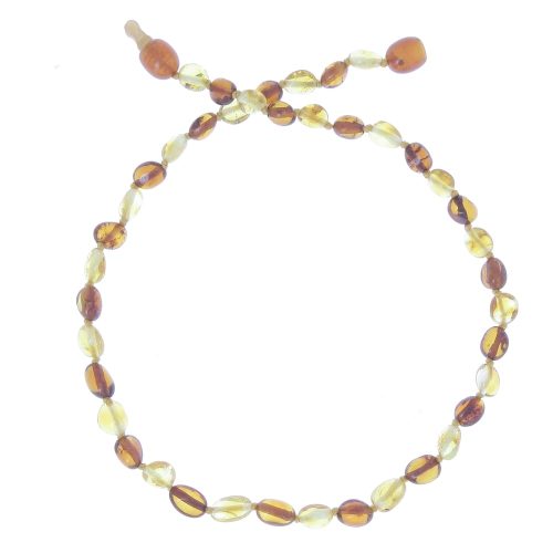Collier enfant en ambre de la Baltique - forme olives MULTICOLORE BalticWay