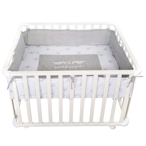 Parc bébé Rock Star Baby + tapis BLANC Roba