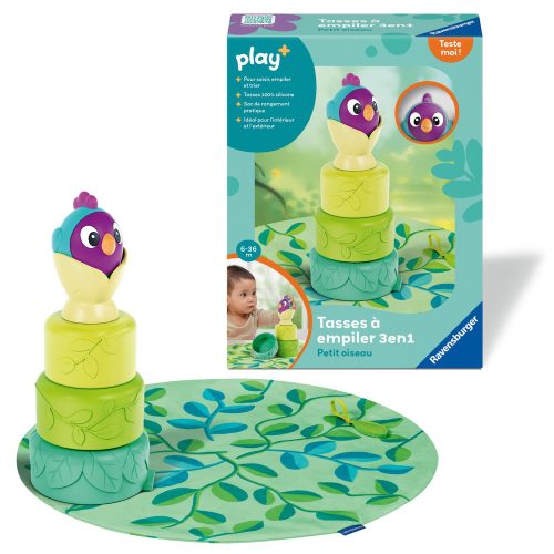 Jouet tasses à empiler petit oiseau MULTICOLORE Play+