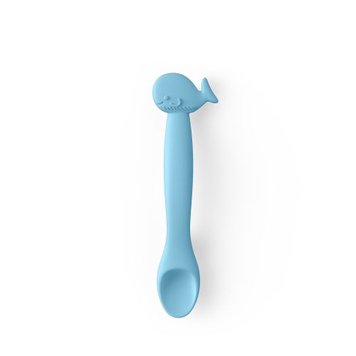 Cuillère en silicone animaux +4m Blue
