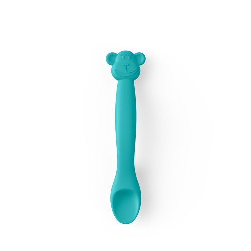 Cuillère en silicone animaux +4m Green