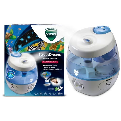 Humidificateur SweetDreams avec projecteur d'images BLANC Vicks