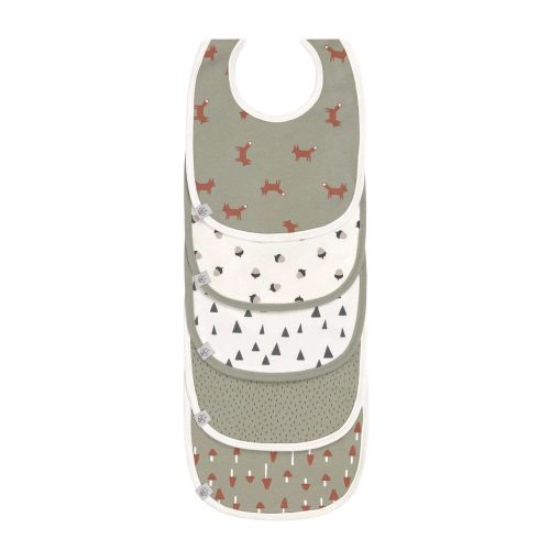 5 bavoirs éponge Little Forest Renard VERT Lässig