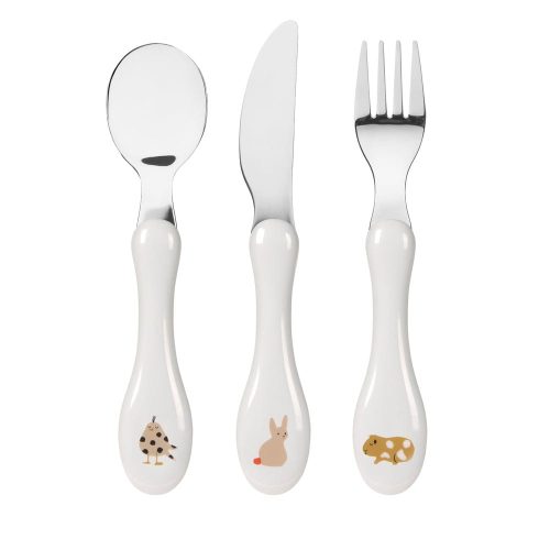 3 couverts inox Little Mateys ORANGE Lässig