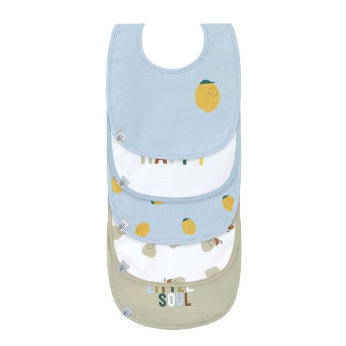 Lot de 5 bavoirs coton bio Happy Fruits BLEU Lässig