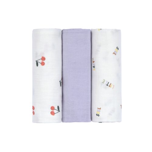Lange mousseline 3 pcs Happy Fruits VIOLET Lässig